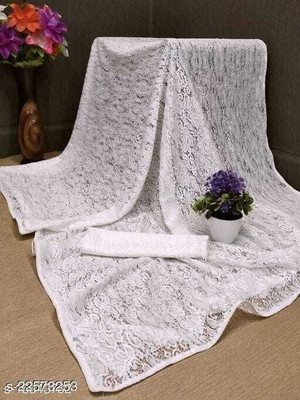 Samai Self Design Bollywood Net Saree(White)