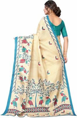 Suali Floral Print Bollywood Art Silk Saree(Multicolor)