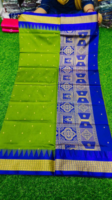 Rukhsarsaree Woven Sambalpuri Handloom Art Silk Saree(Green)