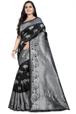 GARIYA Self Design Banarasi Art Silk Saree(Black)