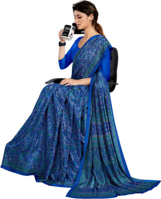 K 5 FASHION Printed Mysore Chiffon Saree(Multicolor)
