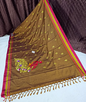 Spewim Woven Ilkal Cotton Blend Saree(Maroon)