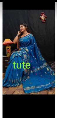 Pal Handloom Self Design Handloom Cotton Blend Saree(Magenta)