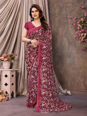 AAI LAXMI CREATION Digital Print Daily Wear Georgette Saree(Red)