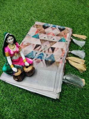 SSHAGUN LIFESTYLE Floral Print Bollywood Linen Saree(Multicolor)