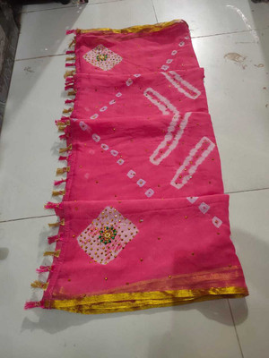 NeeLKANTH ENTERPRISE Embellished Bandhani Chiffon Saree(Pink)
