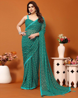 Falessa Embellished Bollywood Georgette Saree(Green)