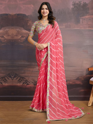 Sareemall Printed Bollywood Georgette Saree(Pink)