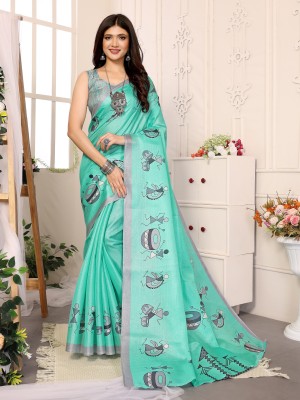 Divastri Printed Bollywood Art Silk Saree(Green)