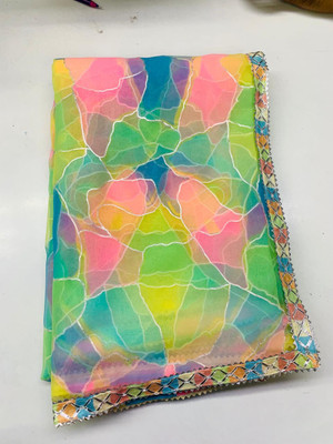 sonudi Printed Bandhani Georgette Saree(Multicolor)