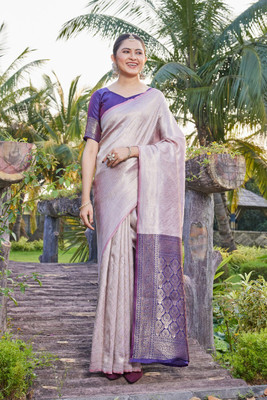 MANJULA SAREE Woven Banarasi Cotton Silk Saree(Grey)