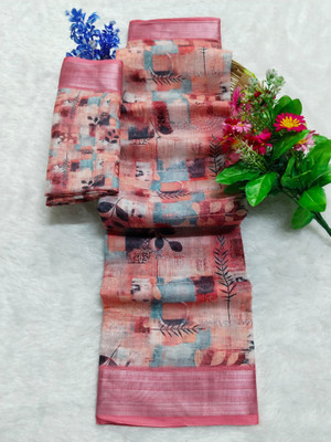 HouseOfCommon Woven Kanjivaram Pure Cotton, Cotton Linen Saree(Multicolor)