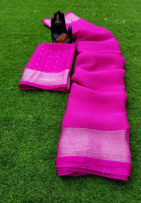 VD PRINTS Printed Bandhani Chiffon Saree(Pink)