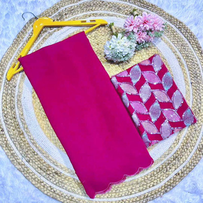 RK Creation Embellished Gadwal Georgette Saree(Pink)