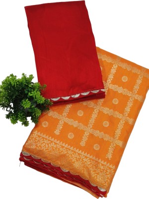 Lalit Woven Chanderi Art Silk Saree(Orange)