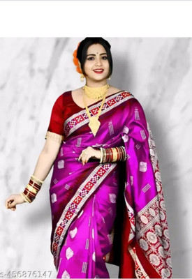 arcticsaree Woven Sambalpuri Handloom Art Silk Saree(Pink)