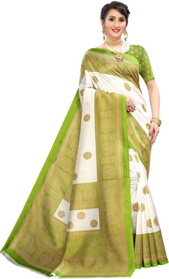 HouseOfCommon Self Design Bollywood Georgette Saree(Green, White)
