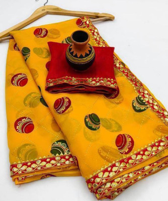 AGV Printed Bollywood Georgette Saree(Multicolor)