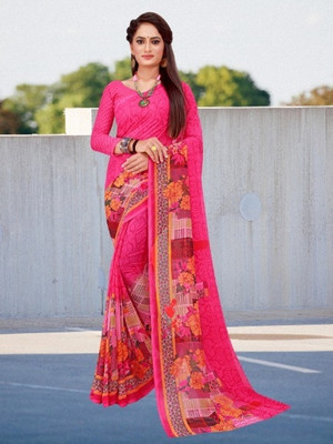 Suali Printed Bollywood Georgette Saree(Multicolor)