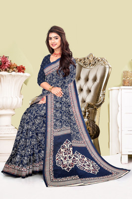 nirmal creation Printed Daily Wear Crepe Saree(Multicolor)