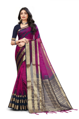 Aarunika BS Printed Bollywood Organza Saree(Purple)