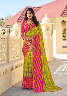 Laxmipati sarees Floral Print Daily Wear Chiffon Saree(Multicolor)