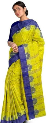 Maa laxmi saree center Woven Tant Pure Cotton Saree(Dark Blue)