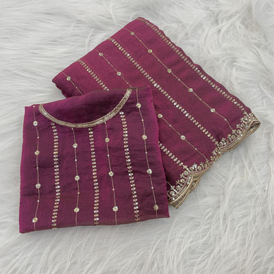 K 5 FASHION Embellished, Self Design Bollywood Jimmy choo Saree(Pink)