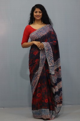 ABHIT CREATION Printed Daily Wear Pure Cotton Saree(Multicolor)