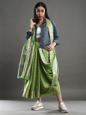 Divastri Printed Bollywood Georgette Saree(Green)
