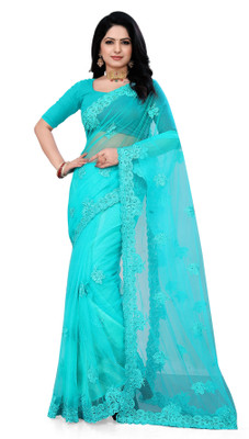 SPAREN CREATION Self Design Bollywood Net Saree(Light Green)