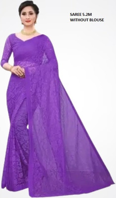 Suali Embroidered Bollywood Net Saree(Purple)