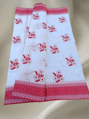 Kanokanjoli Woven Jamdani Handloom Cotton Blend Saree(Multicolor)