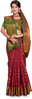 Jay fashion Self Design Banarasi Art Silk, Silk Blend Saree(Multicolor)