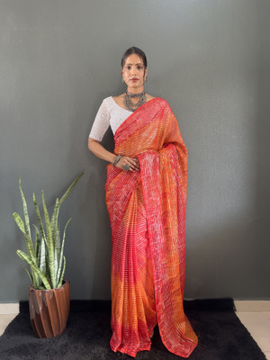 KRISHU ETHNICS Embroidered Bollywood Georgette Saree(Red)