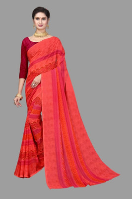 Vimalnath Synthetics Printed Mysore Georgette Saree(Pink)