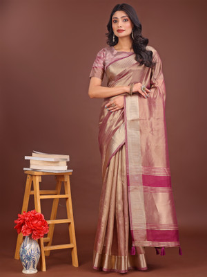 Tasrika Woven Kanjivaram Organza Saree(Magenta)