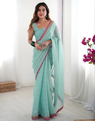 SareezaaStore Embellished, Embroidered Bollywood Jimmy choo Saree(Light Blue)