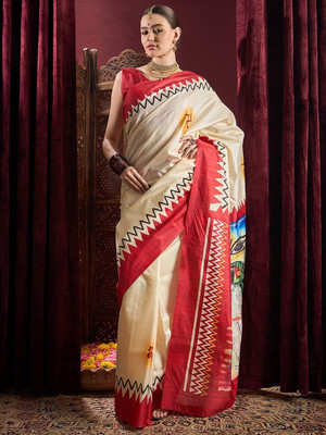 Divastri Printed Garad Silk Blend Saree(Multicolor)