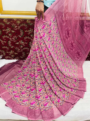 Sitanjali Printed Bollywood Georgette Saree(Pink)