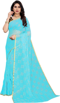 mamtasaree Self Design Bollywood Net, Chiffon Saree(Light Blue)