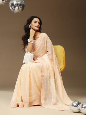 Sareemall Embellished Bollywood Chiffon Saree(Pink)