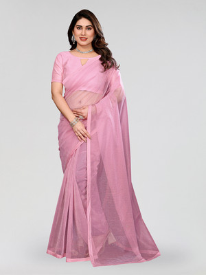 Moda Rapido Self Design, Embellished Bollywood Net Saree(Pink)