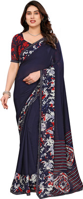 Moda Rapido Printed Daily Wear Georgette Saree(Blue)