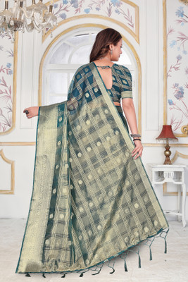 Aarunika SBT Solid/Plain Bollywood Organza Saree(Purple)