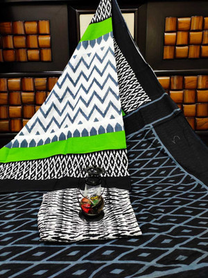 AARTI FASHION Printed Ikkat Cotton Blend Saree(Multicolor)