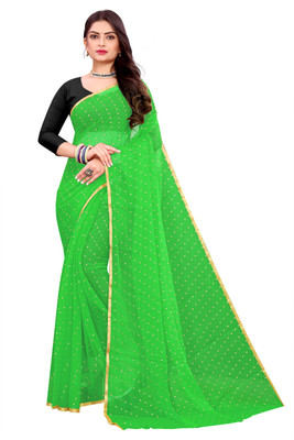 JiproStore Self Design Daily Wear Chiffon Saree(Green)