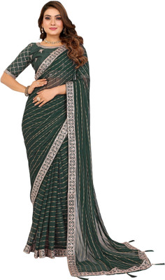 The Varnikaa Embroidered Bollywood Georgette Saree(Green)
