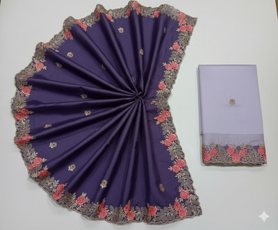 shrijamyaham Embroidered Bhagalpuri Chiffon Saree(Dark Green)