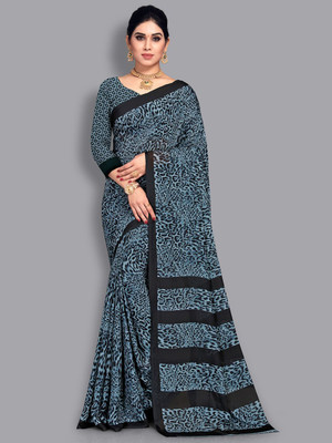 Moda Rapido Printed Daily Wear Georgette Saree(Blue)